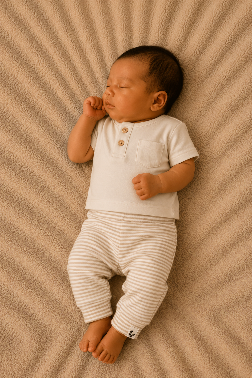 Newborn Broekje Small Stripes | Ivory | Maat 44–68 by Feathers®