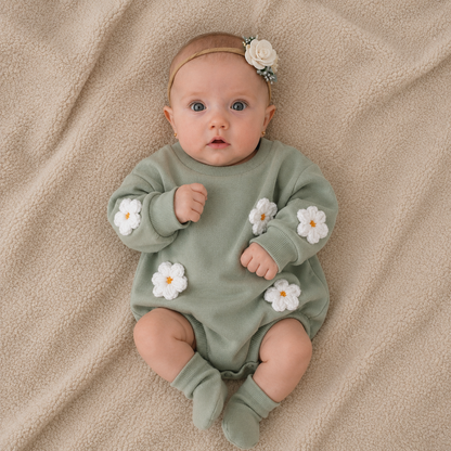 Annie & Charles® Babybloeier met Lange Mouwen | FIORE | Katoen | 0-24M by Annie&Charles