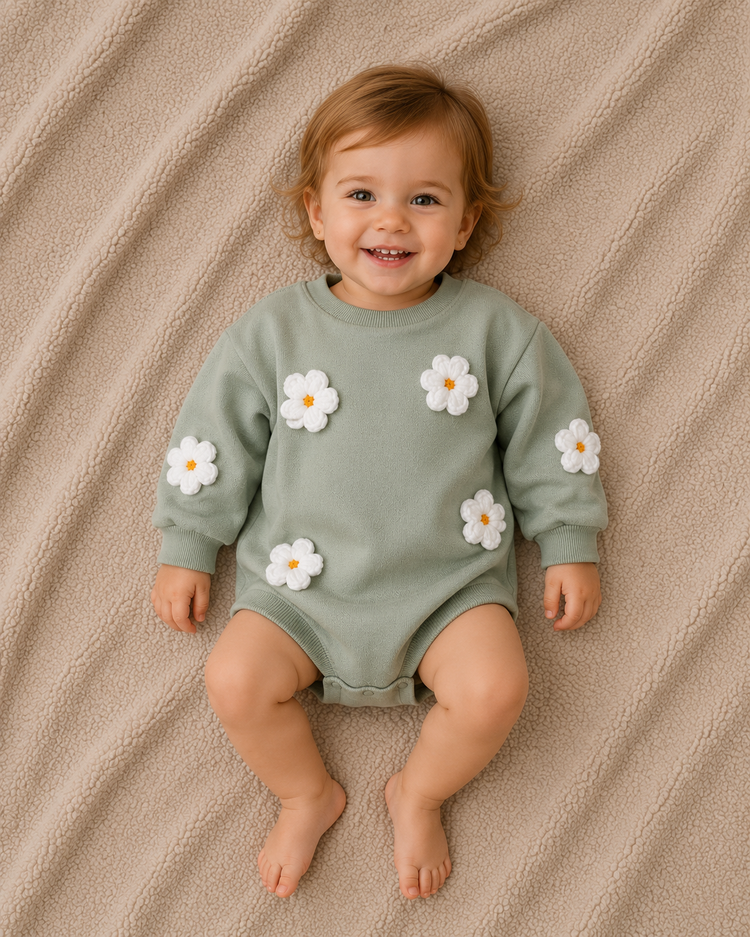 Annie & Charles® Babybloeier met Lange Mouwen | FIORE | Katoen | 0-24M by Annie&Charles