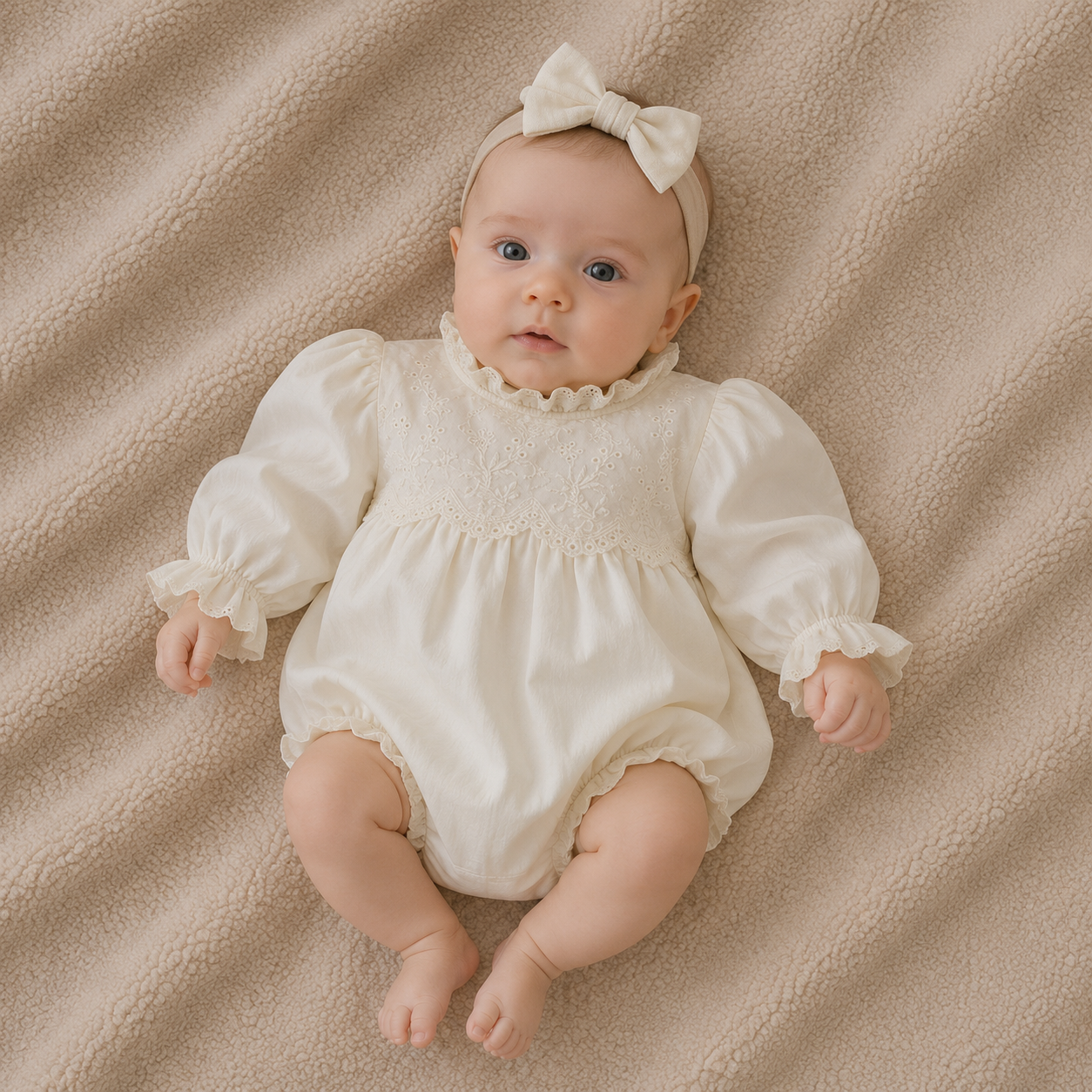 Annie & Charles® LINA Bloomer – Biologisch Katoen met Puntkraag | Baby 3M–24M by Annie&Charles