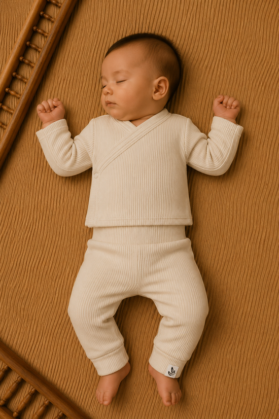 Jogger Wide Rib Jersey Natural Beige | Feathers® | Handgemaakt GOTS by Feathers®