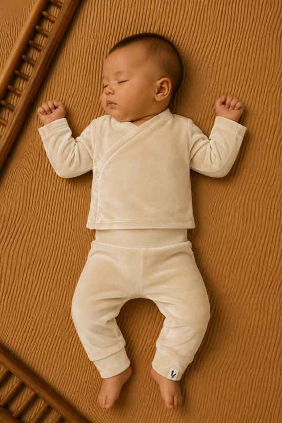 Newborn Jogger Nicky Light Beige | Feathers® | Handgemaakt GOTS by Feathers®
