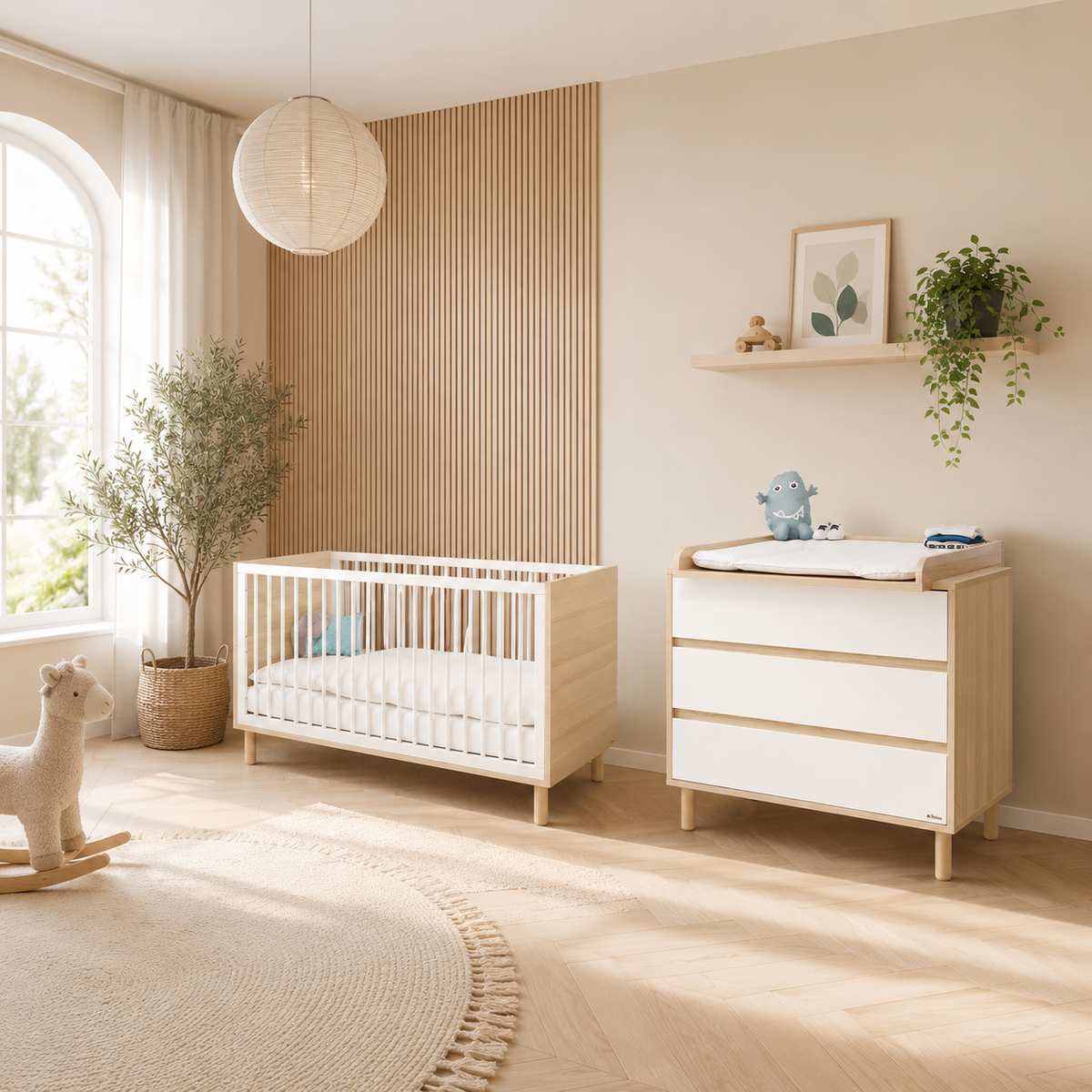 Babykamer Set "Flow" Breed 2-delig | Pinolino – Bed & Commode