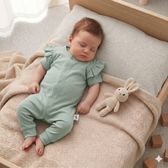 Boxpakje zomer ruffle jersey dusty green