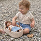 Gebreide poppenreiswieg 25cm