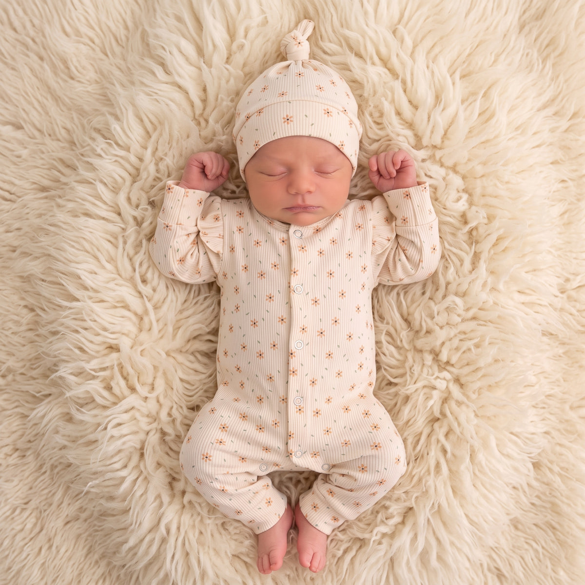Boxpakje Ruffle Starflower 2-delig – Met Haarbandje of Mutsje | GOTS | Feathers®