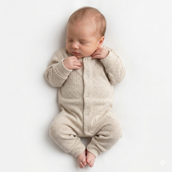 Boxpakje puntjes donkerbeige voor de perfecte babyoutfit