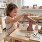 Mamamemo Houten Keukenmachine / Standmixer met Opzetstukken – kersenbloesem