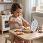 Mamamemo Houten Wafelijzer met Klikknop – Wit/Oranje