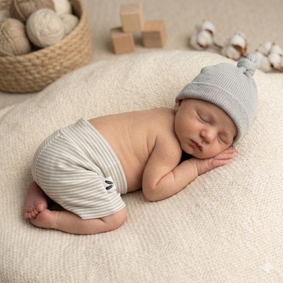 Babyblauwe gestreepte shorts voor kinderen