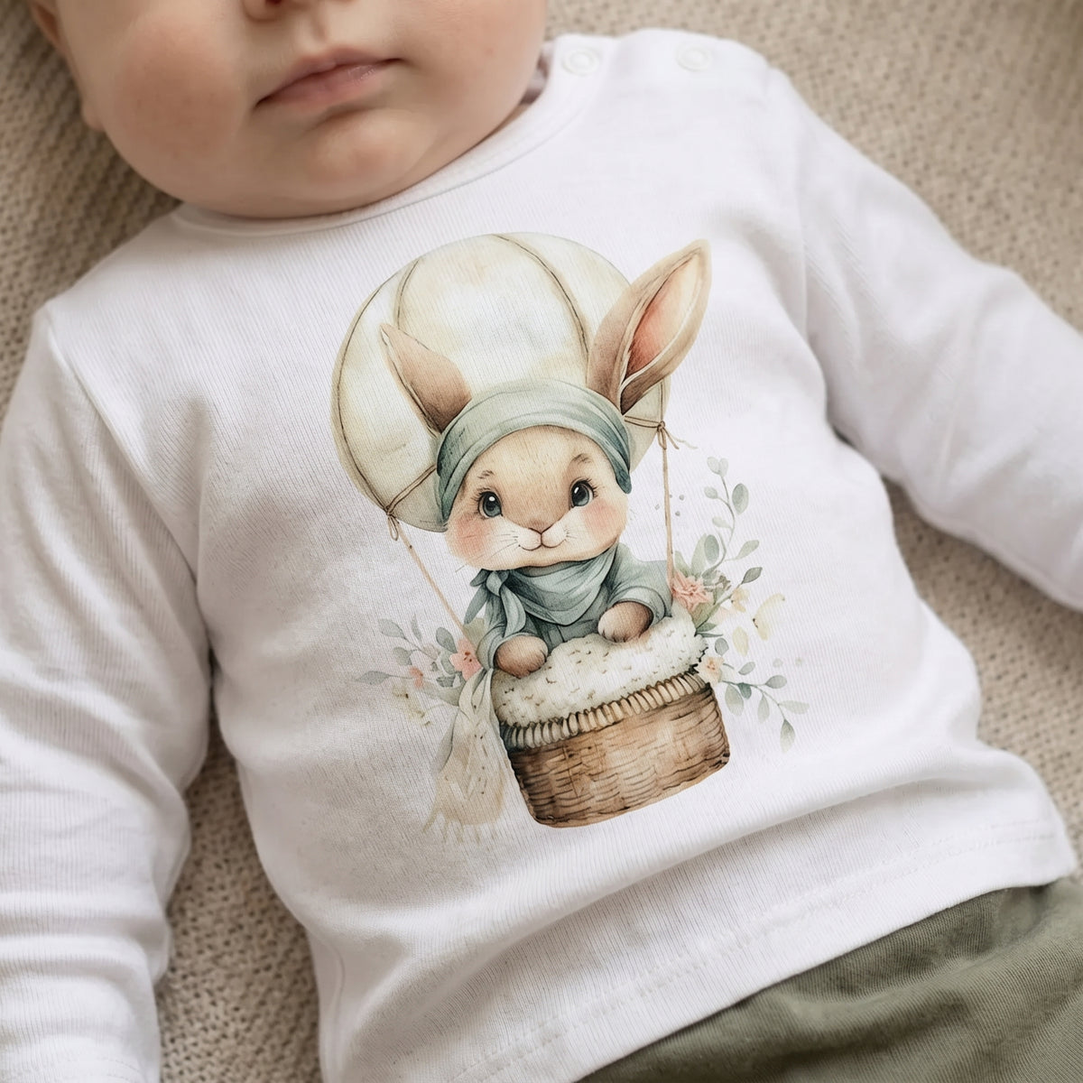 Baby Set Konijn Print | Zacht Katoen | Maat 56