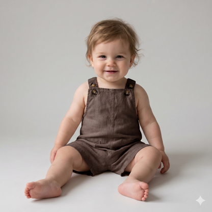 Naya Unisex Linnen Overallshort – Tijdloze Minimalistische Look