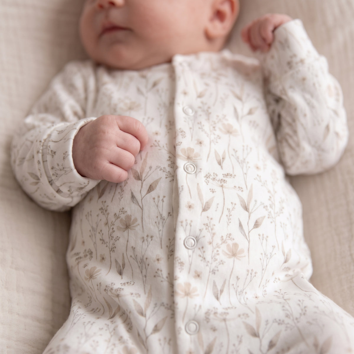 Handgemaakt Boxpakje Ruffle Nature Floral | GOTS-katoen | Feathers®
