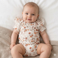 Rompertje water flower korte mouw met ruffles voor meisjes
