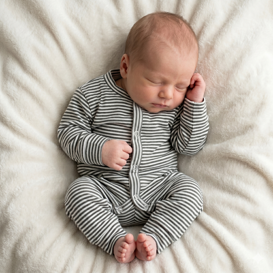 Boxpakje kleine strepen donkergroen voor baby’s - Stijlvol en comfortabel