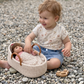 Gebreide poppenreiswieg 35cm
