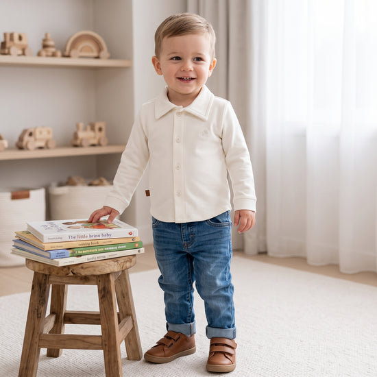 Witte kinderblouse 95% katoen Esjalynn Kids