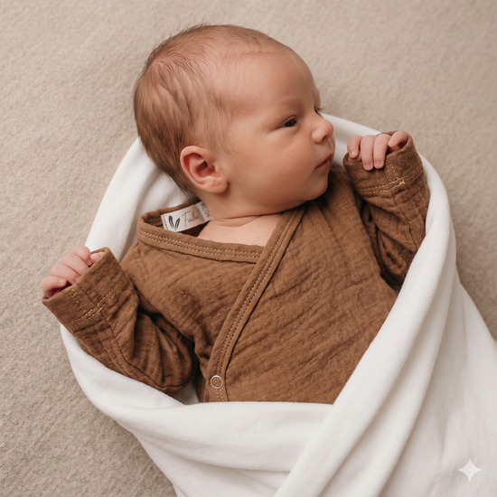 Overslagshirtje Hydro Bruin - Comfortabel en Stijlvol Baby Kledingstuk