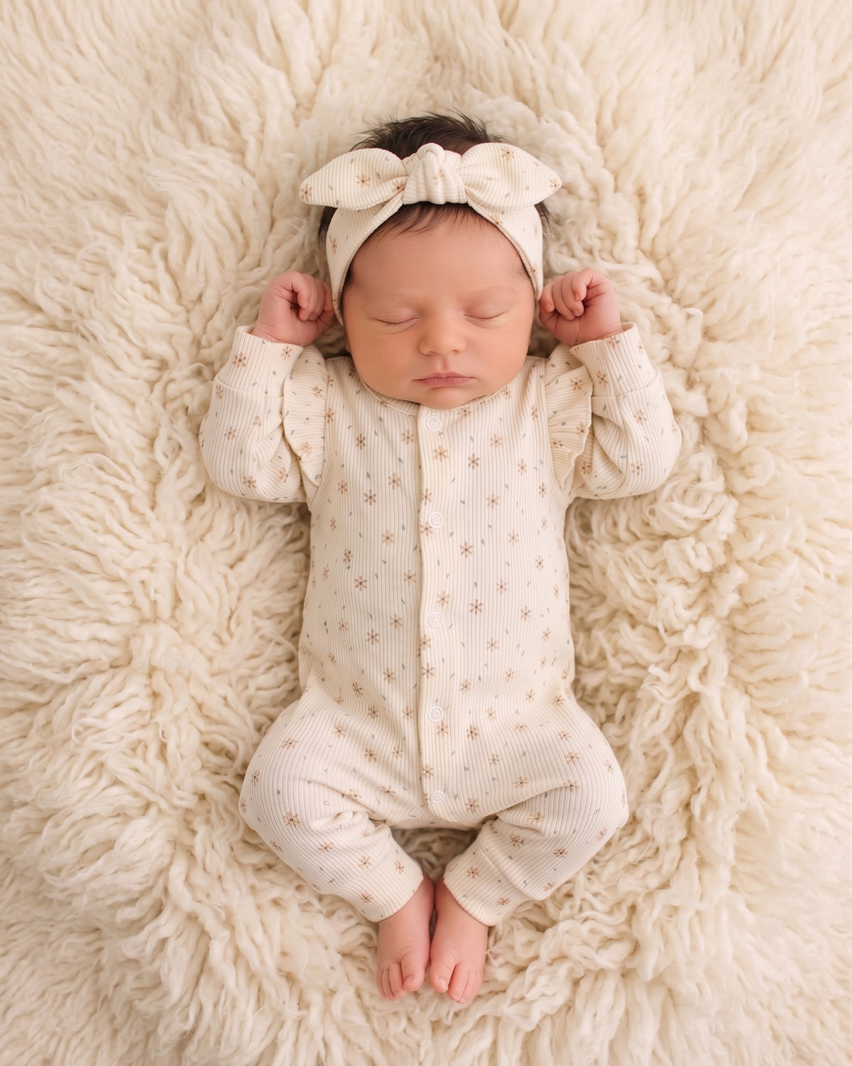 Boxpakje Ruffle Starflower 2-delig – Met Haarbandje of Mutsje | GOTS | Feathers®