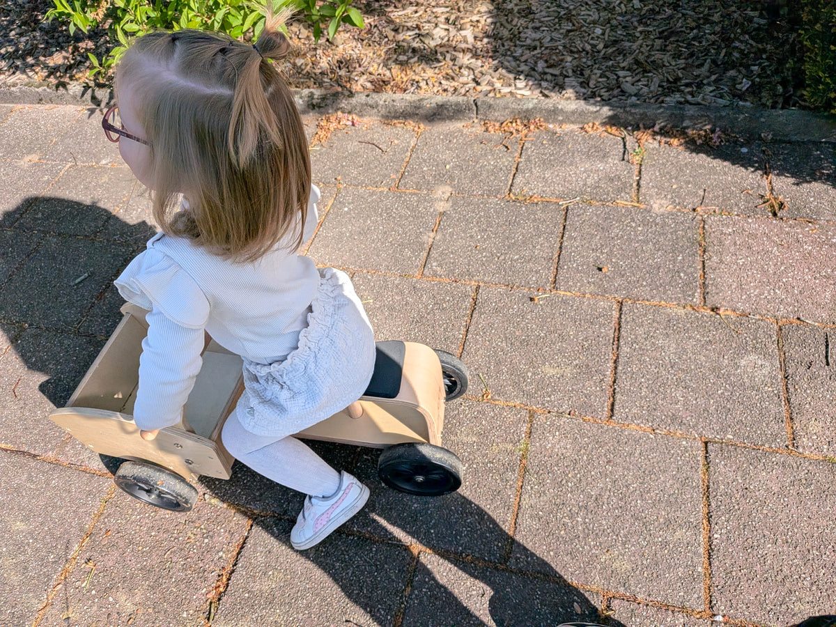Kinderfeets Cargo Bike — Houten Bakfiets voor Peuters (vanaf 12 maanden)