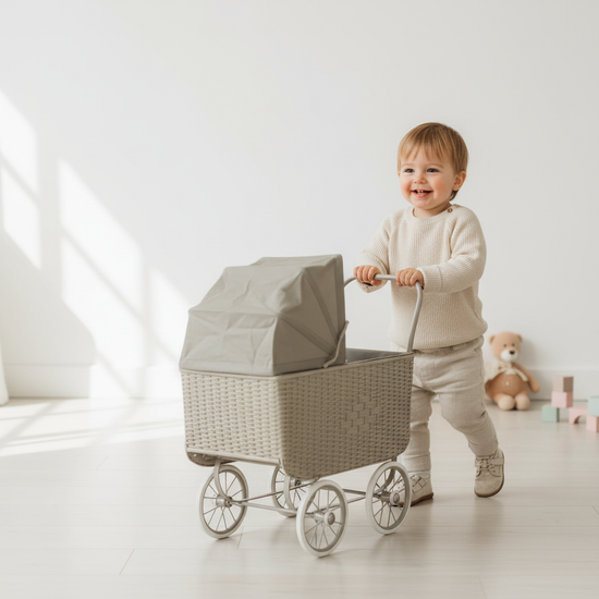 ByASTRUP Retro Poppenwagen – Crème