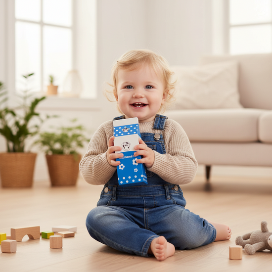 MAMAMEMO Pak Melk van Hout – Blauw/Wit Speelgoed Eten by Mamamemo