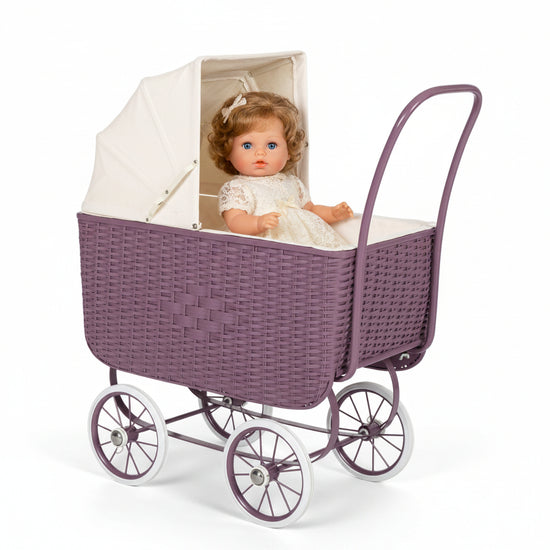 ByASTRUP Retro Poppenwagen Rotan – Paars by ByASTRUP