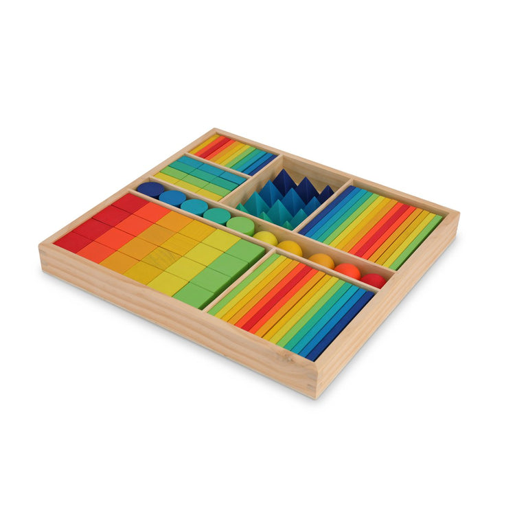 Kinderfeets Gemixte Blokken Regenboog | 100 Stuks | Berkenhout by Kinderfeets