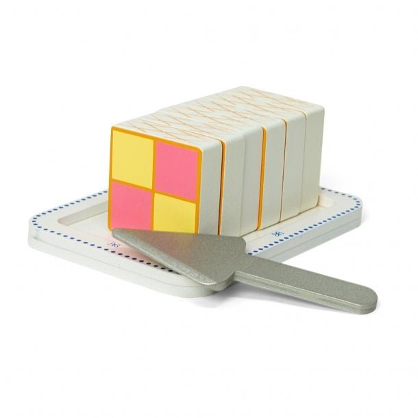 MAMAMEMO® Houten Battenberg Cake met Royal Bord – Speelgoed Afternoon Tea | Vanaf 3 jaar by Mamamemo