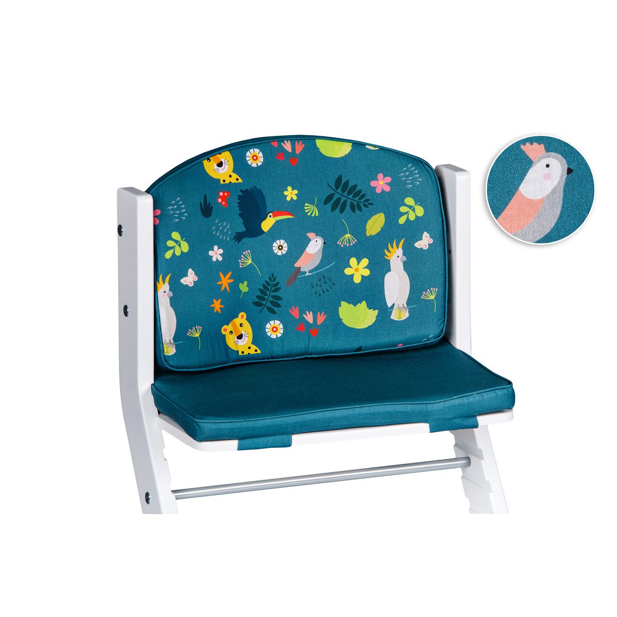 tiSsi® Zitkussen Kinderstoel – Petrol Jungle | 100% Katoen by tiSsi ® Familie beginnt mit uns™