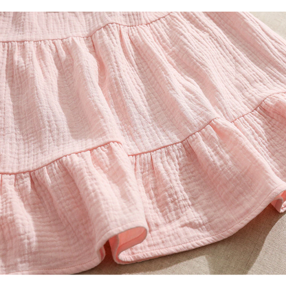 Annie & Charles® biologische mousseline jurk met ruches