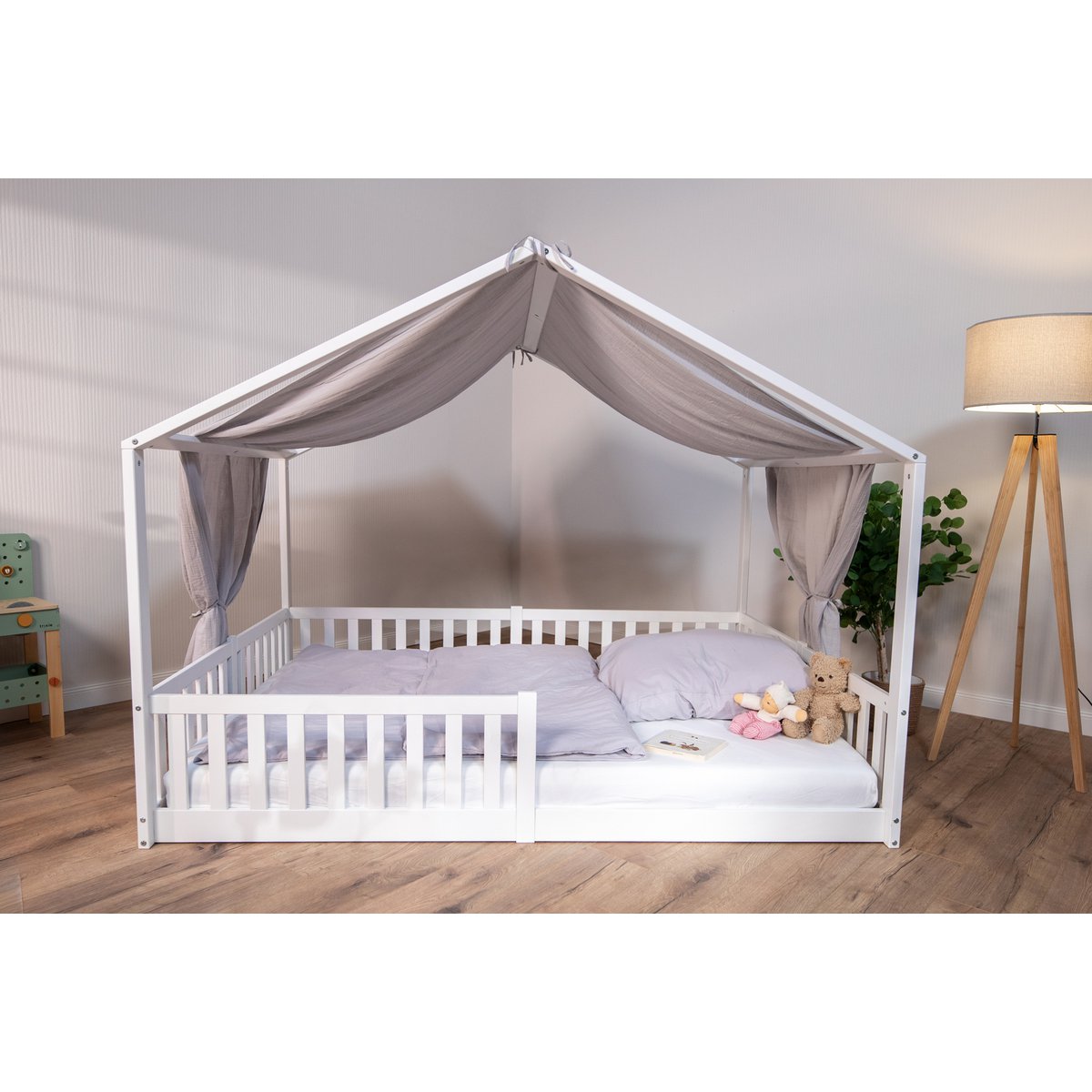tiSsi® Mousseline Luifel voor Huisbed 120-140x200 cm – Grijs by tiSsi ® Familie beginnt mit uns™
