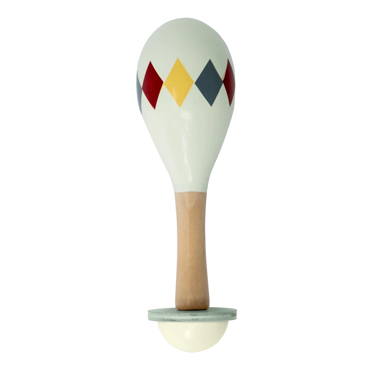 MAMAMEMO® Maracas Wit Harlekin – Houten Babyspeelgoed vanaf 5 Maanden by Mamamemo