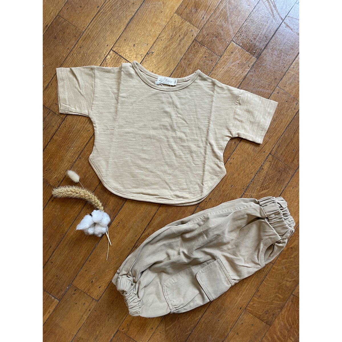 La Olivia Kids Luke Broek Jongens — Dikke Katoenen Joggingbroek, Khaki & Donkerbruin (18M–6Y)