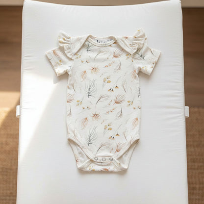 Rompertje korte mouw ruffle boho floral