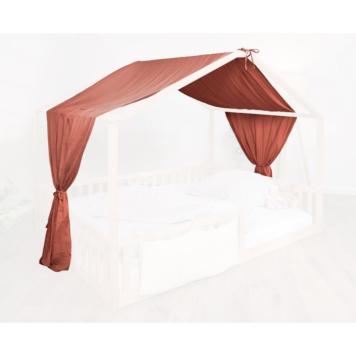 tiSsi® Mousseline Luifel voor Huisbed 120-140x200 cm – Mokka by tiSsi ® Familie beginnt mit uns™