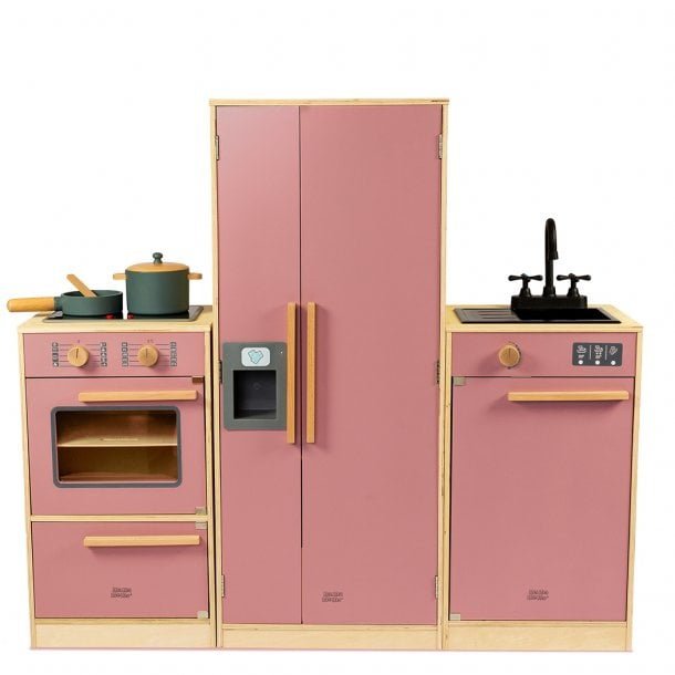 MAMAMEMO Speelkeuken Oven met Kookplaat – Houten Speelgoed Kersenbloesem | 3+ by Mamamemo