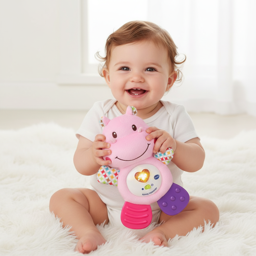 Vtech Bijtring Nijlpaardje roze by Dagros wholesales