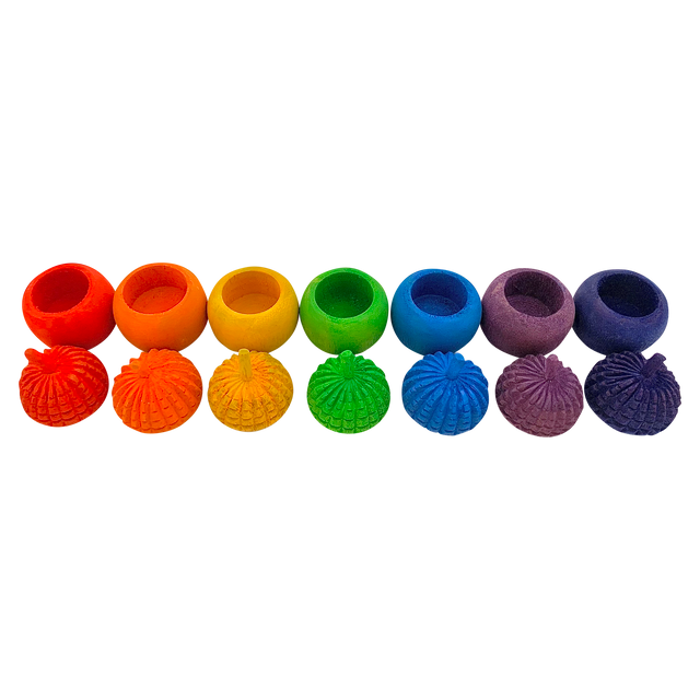 Mini Regenboog Eikelbekertjes 7-delig | Papoose by Papoose