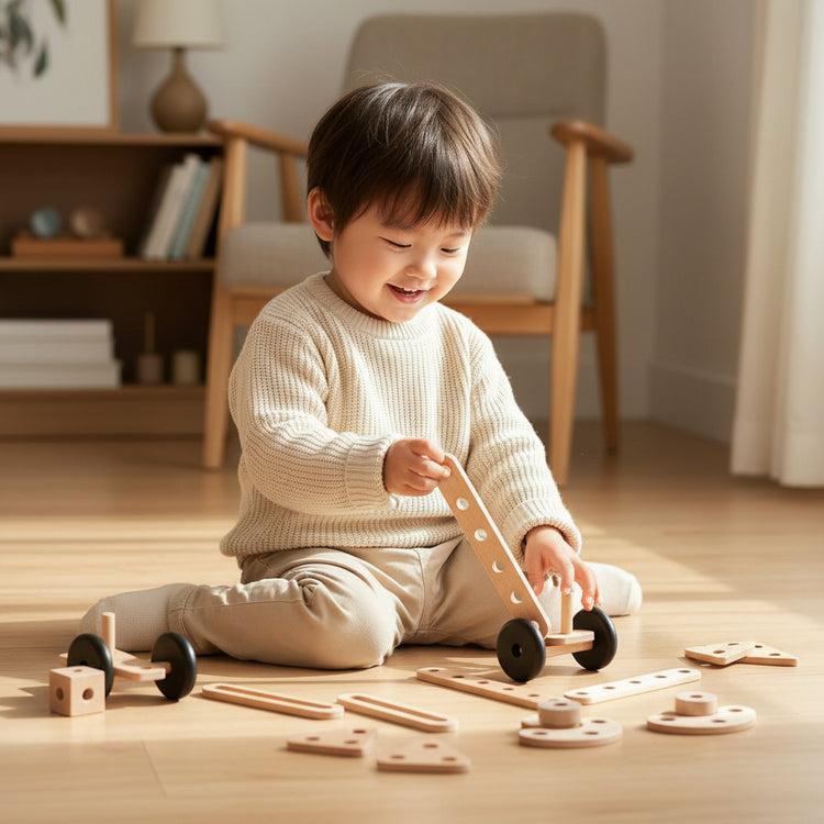 MAMAMEMO Constructieset 24-delig van FSC Hout – Speelgoed Bouwen by Mamamemo