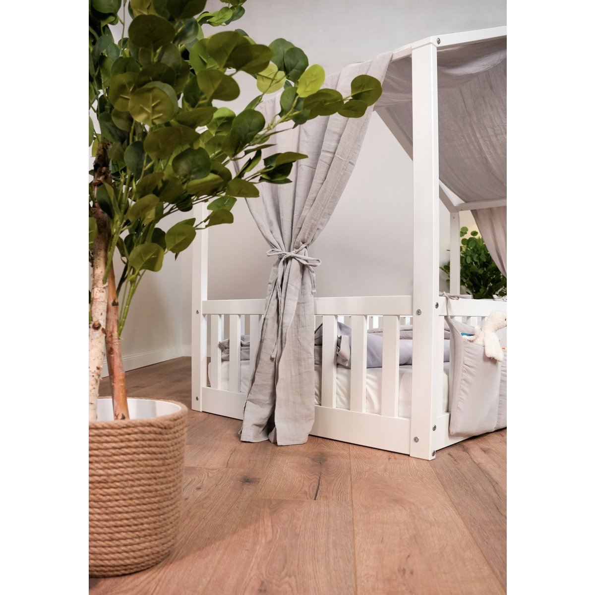 tiSsi® Mousseline Luifel voor Huisbed 90x200 cm – Grijs by tiSsi ® Familie beginnt mit uns™