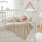 Wieg-/ledikant deken teddy light beige