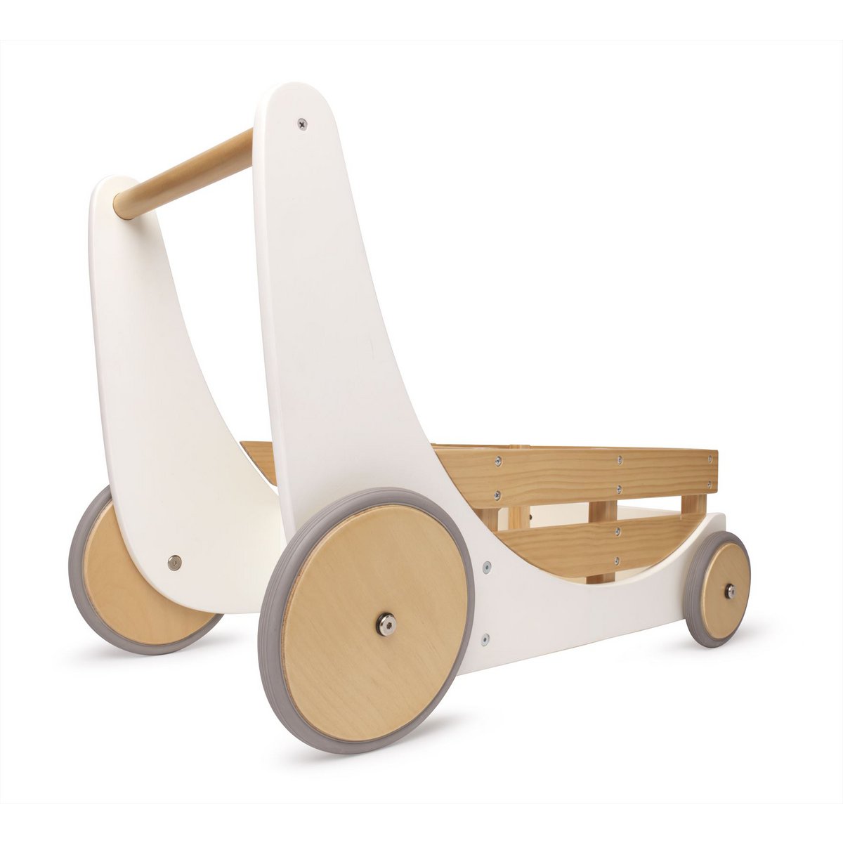 Kinderfeets 2-in-1 Houten Opbergkar & Loopwagen – Wit by Kinderfeets