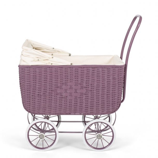 ByASTRUP Retro Poppenwagen Rotan – Paars by ByASTRUP