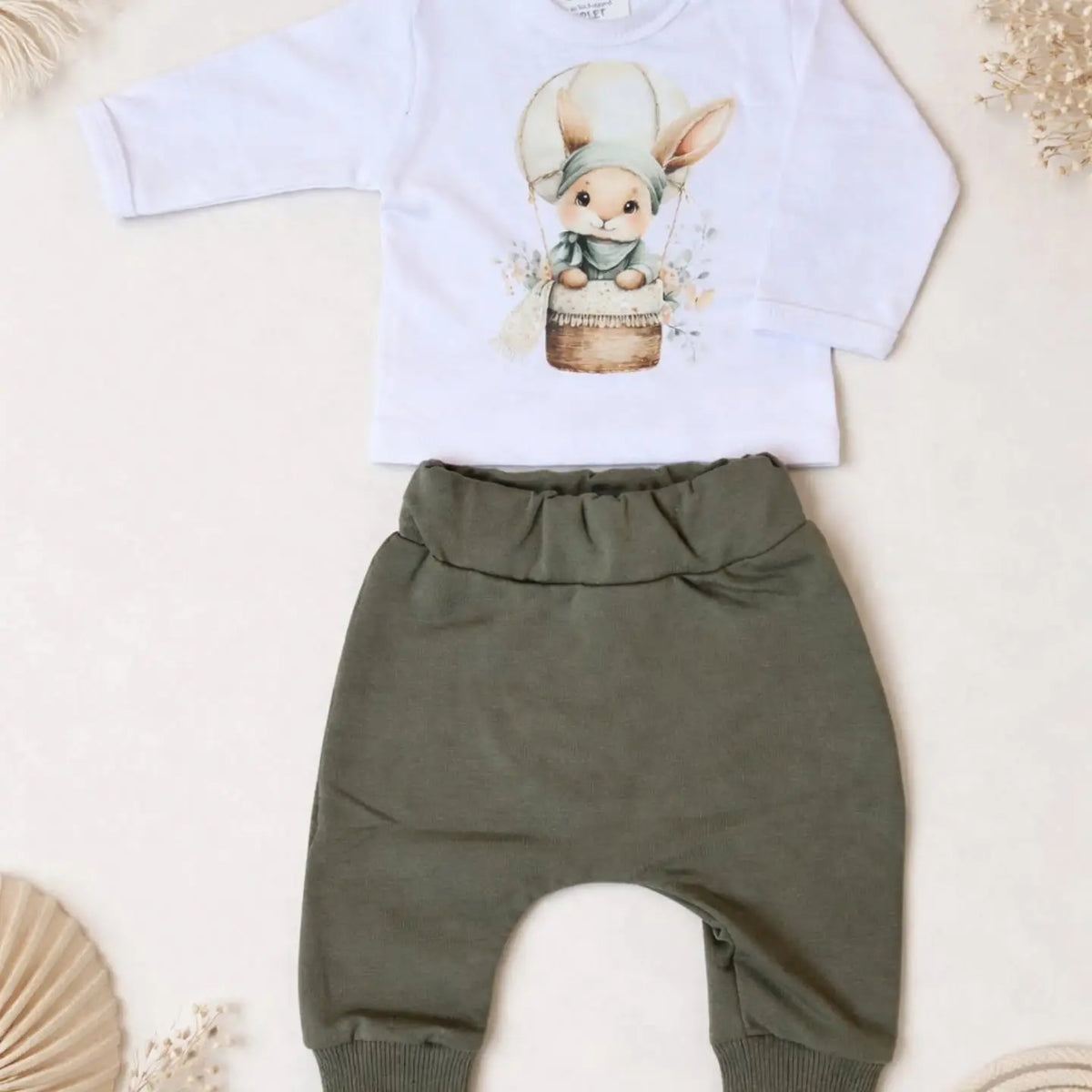 Baby Set Konijn Print | Zacht Katoen | Maat 56
