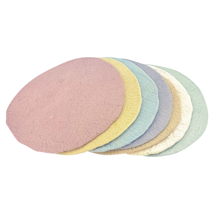 Ronde Matten Pastel 30cm 7-delig | Papoose by Papoose