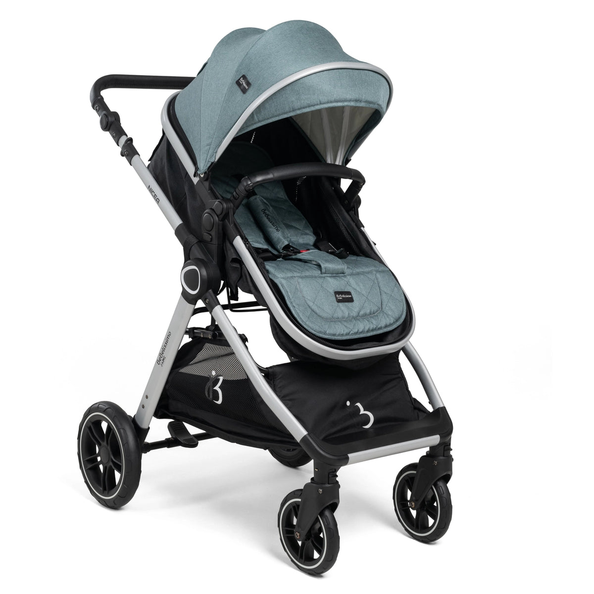 Bebelissimo Nicea 2-in-1 Transformeerbare Kinderwagen – Stijlvol, Comfortabel en Veelzijdig (Groen)