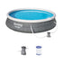 Bestway FastSet Opblaaszwembad 396x84cm – Inclusief 12V Pomp | Extra Groot Gezinszwembad by Bestway