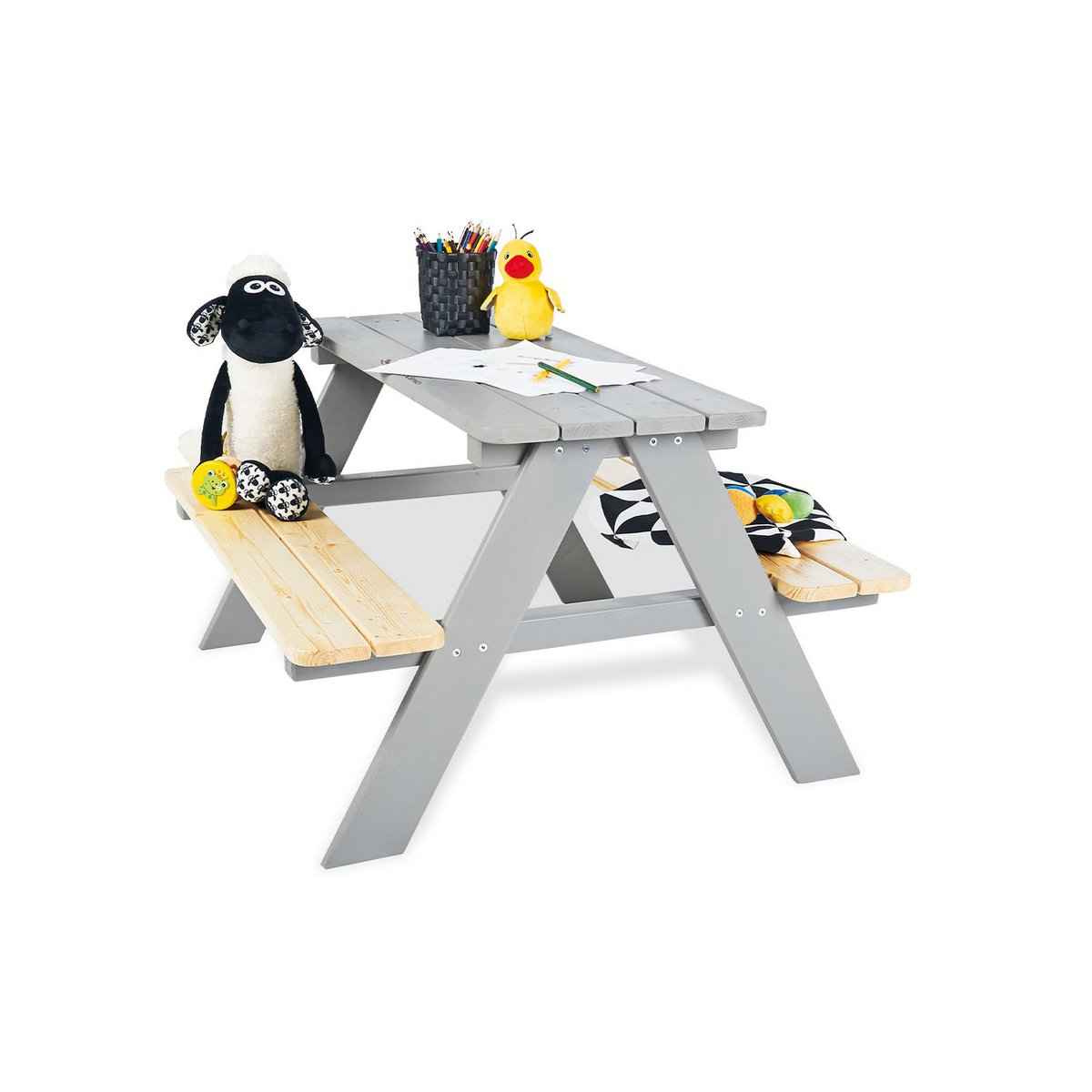 Picknickbank voor kinderen "Nicki For 4", grijs