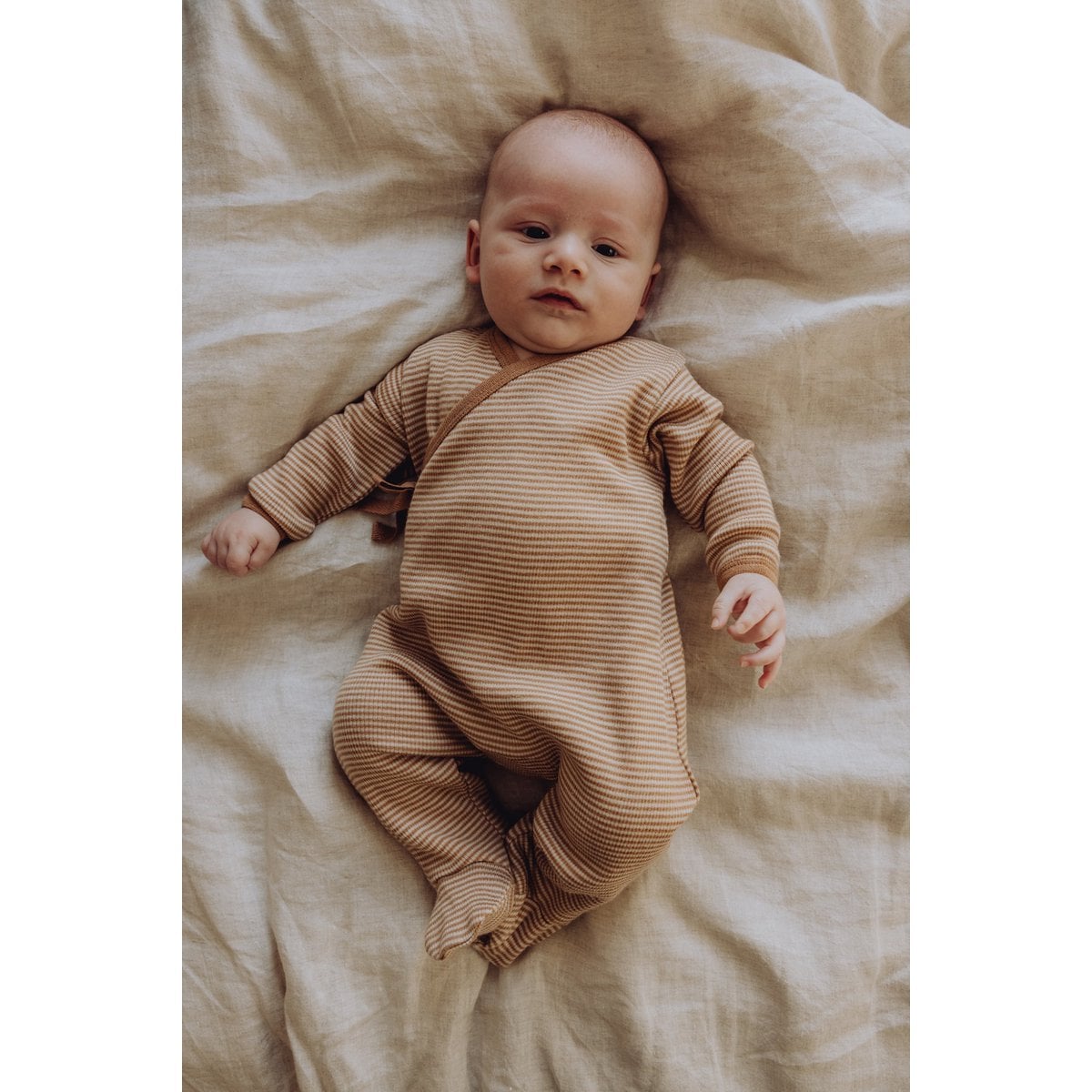 Wollen Baby Ribvoetjes – Merinowol & Bamboe | Fawn Streep | Finch & Fable